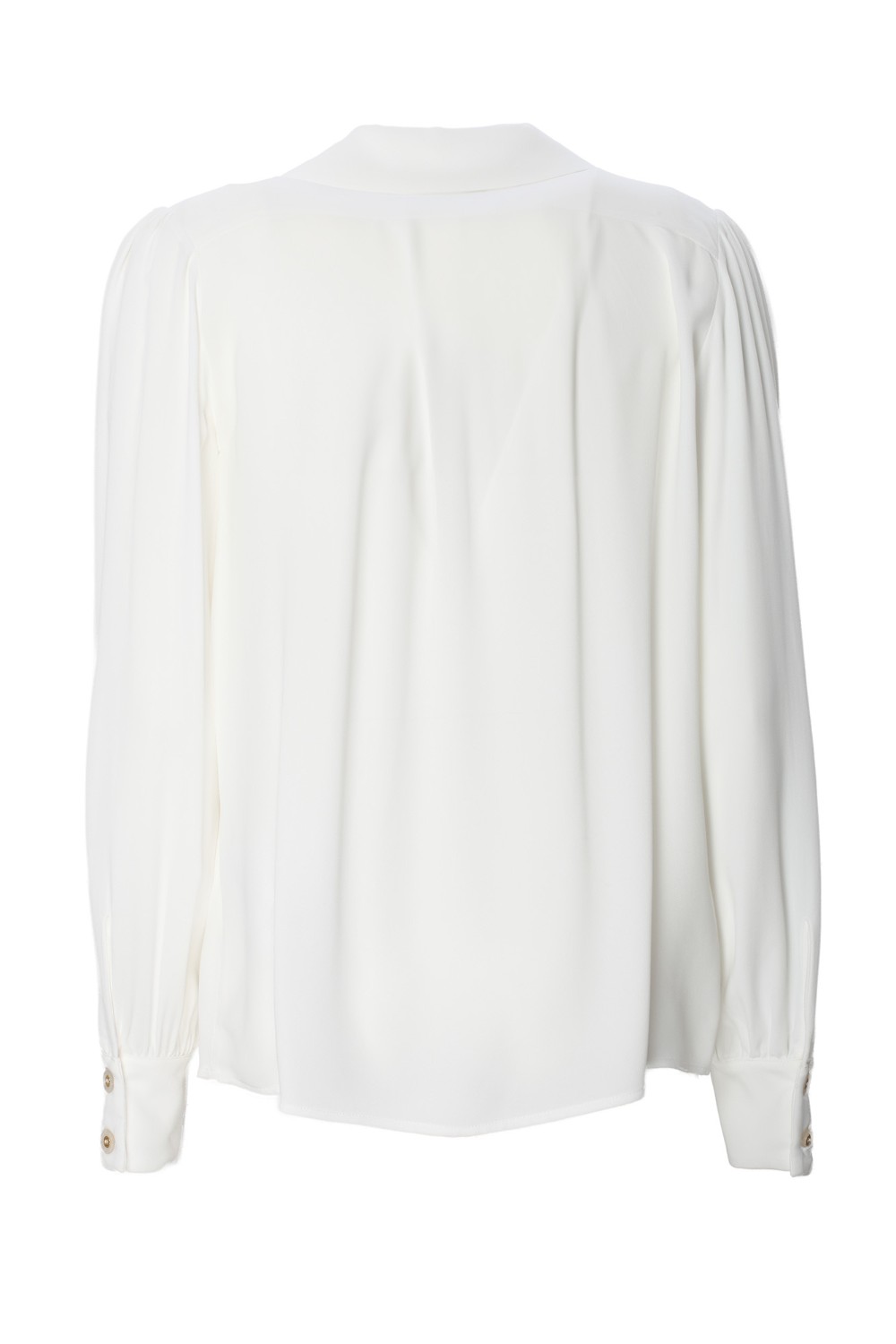 shop ELISABETTA FRANCHI  Camicia: Elisabetta Franchi blusa in georgette con charms collana.
Camicia in doppia georgette a maniche lunghe con scollo a V e arricciatura sulle spalle. 
Collana removibile con charms logo.
Composizione: 100% Viscosa.
Vestibilità: regular.
Made in Italy.. CA09345E2-360 number 4783388